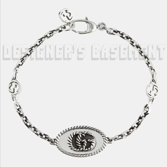 GUCCI size 16 Sterling Silver MARMONT Torchon Double G charms Chain Bracelet 🎁 - Picture 2 of 11